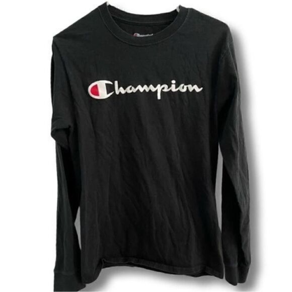 Champion Black Long Sleeve T-shirt. Size Small. - Picture 1 of 5